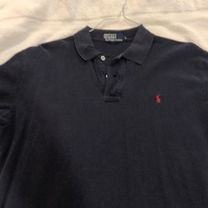 Navy blue polo; size Large